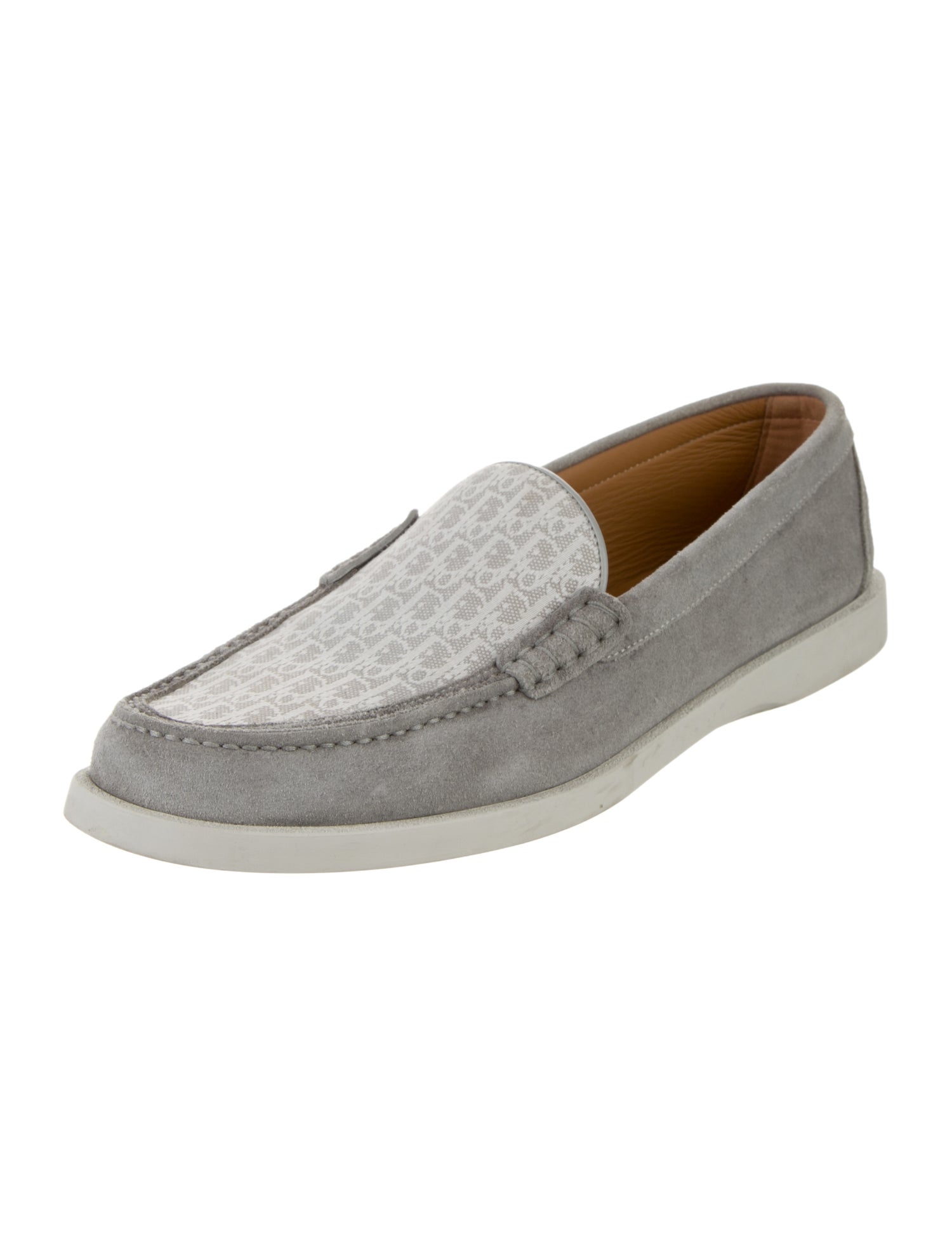 Christian Dior Diorissimo Pattern Suede Loafers