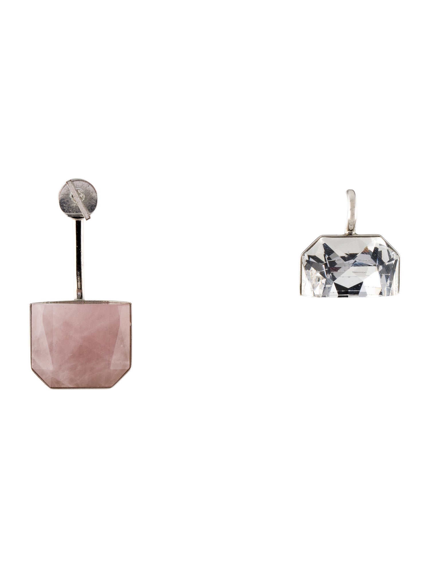 Christian Dior Crystal 'Dior Set' Mismatched Drop Earrings