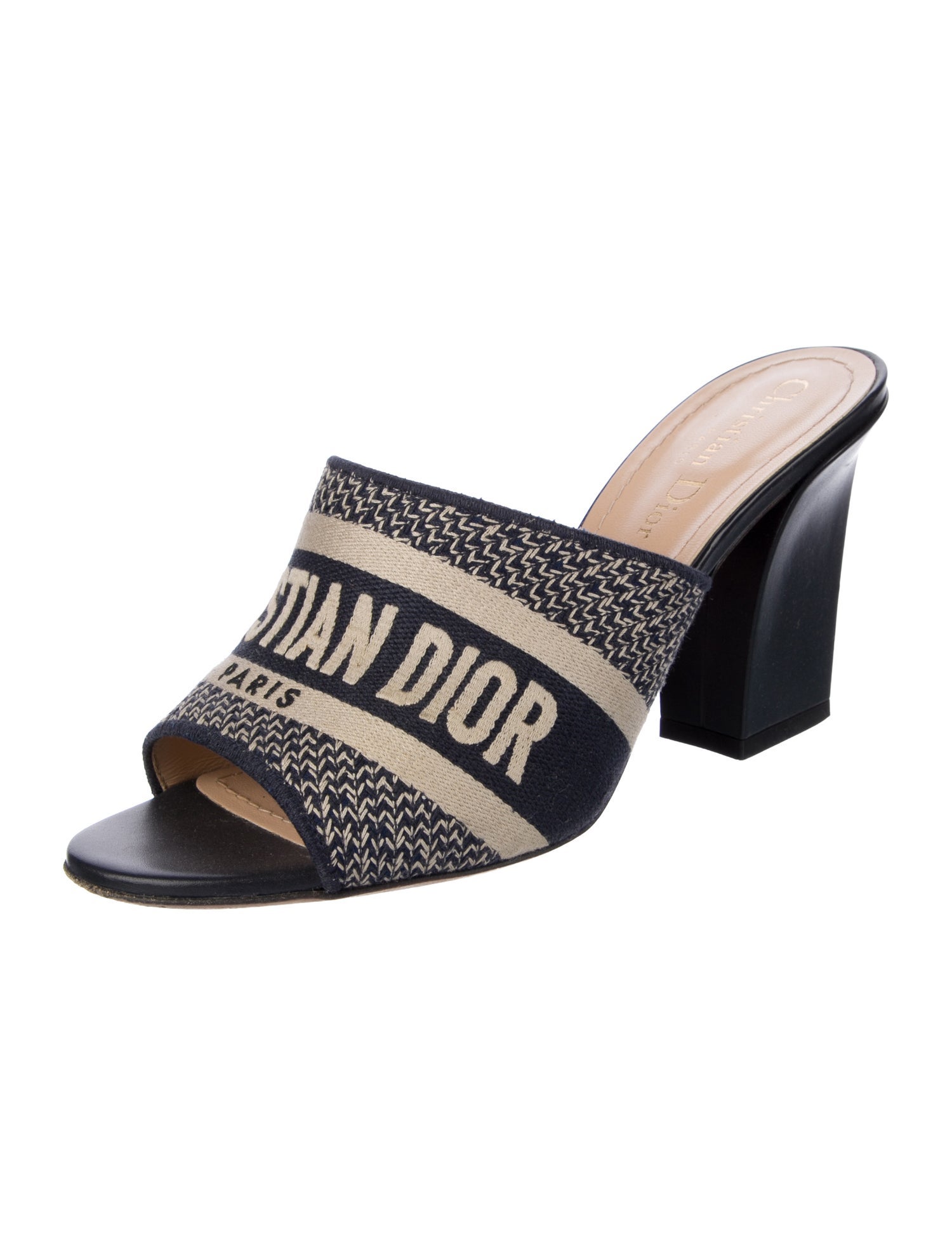 Christian Dior Canvas Printed Slides