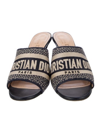 Christian Dior Canvas Printed Slides
