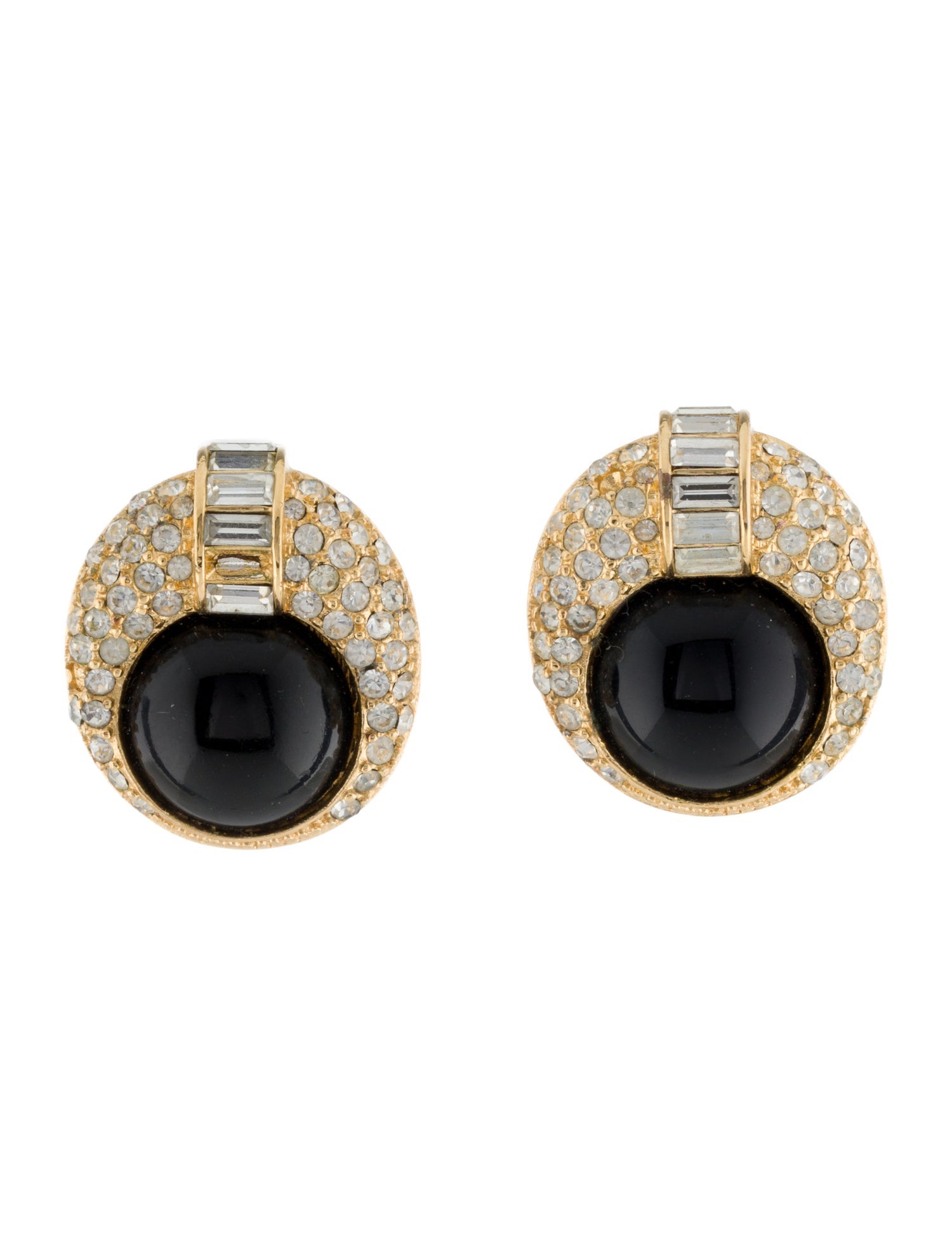 Christian Dior Vintage Crystal, & Enamel Clip On Earring