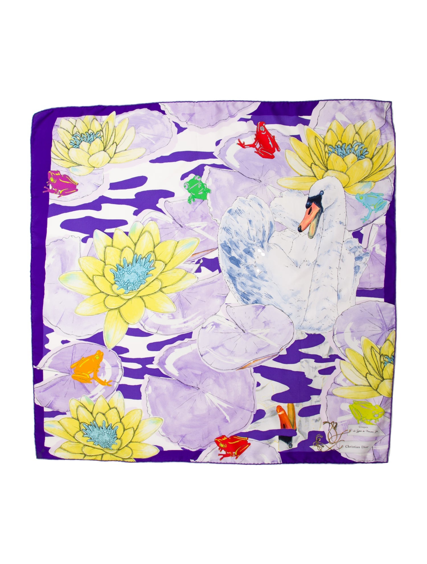 Christian Dior Silk Floral Print Scarf