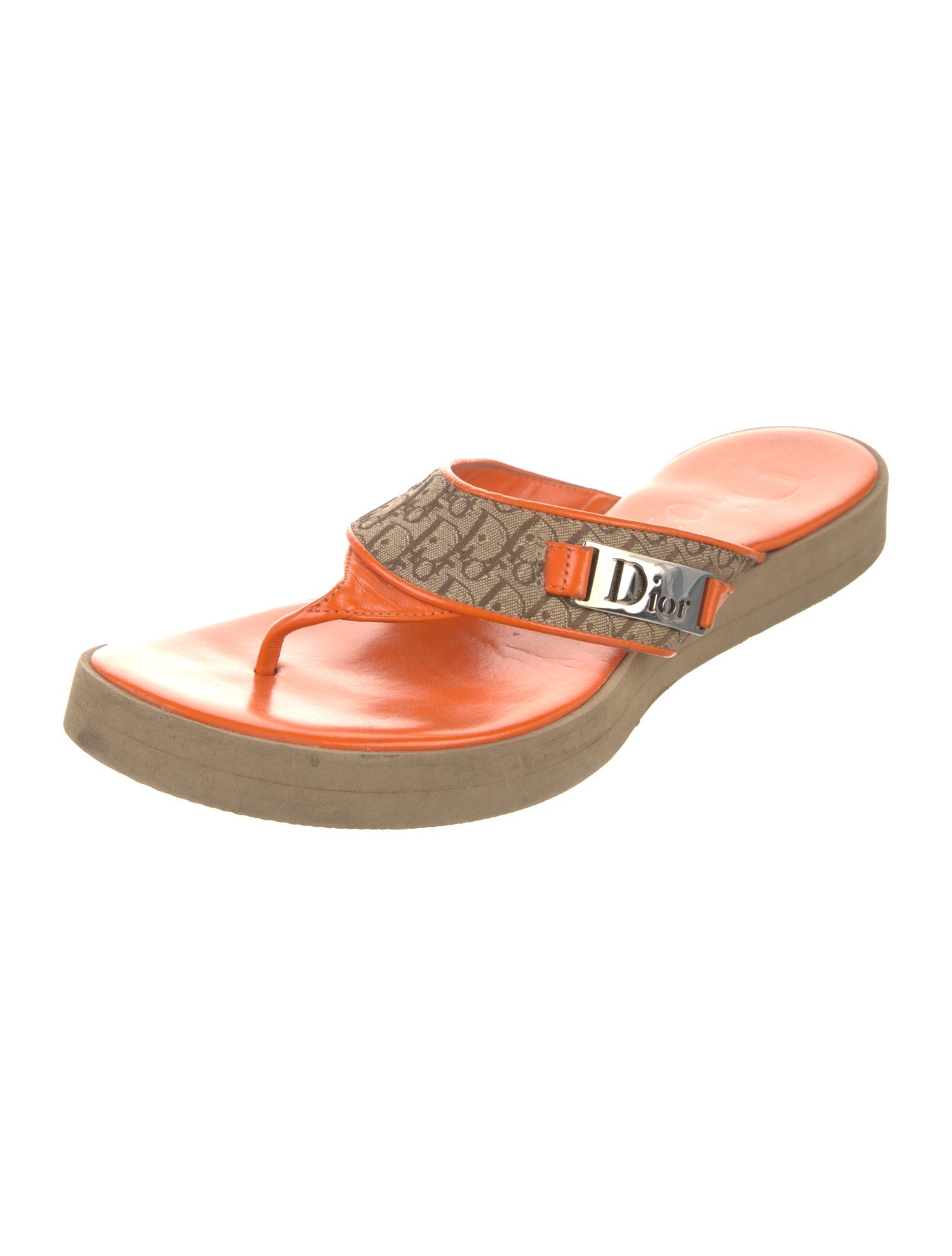 Christian Dior Canvas Printed Slides