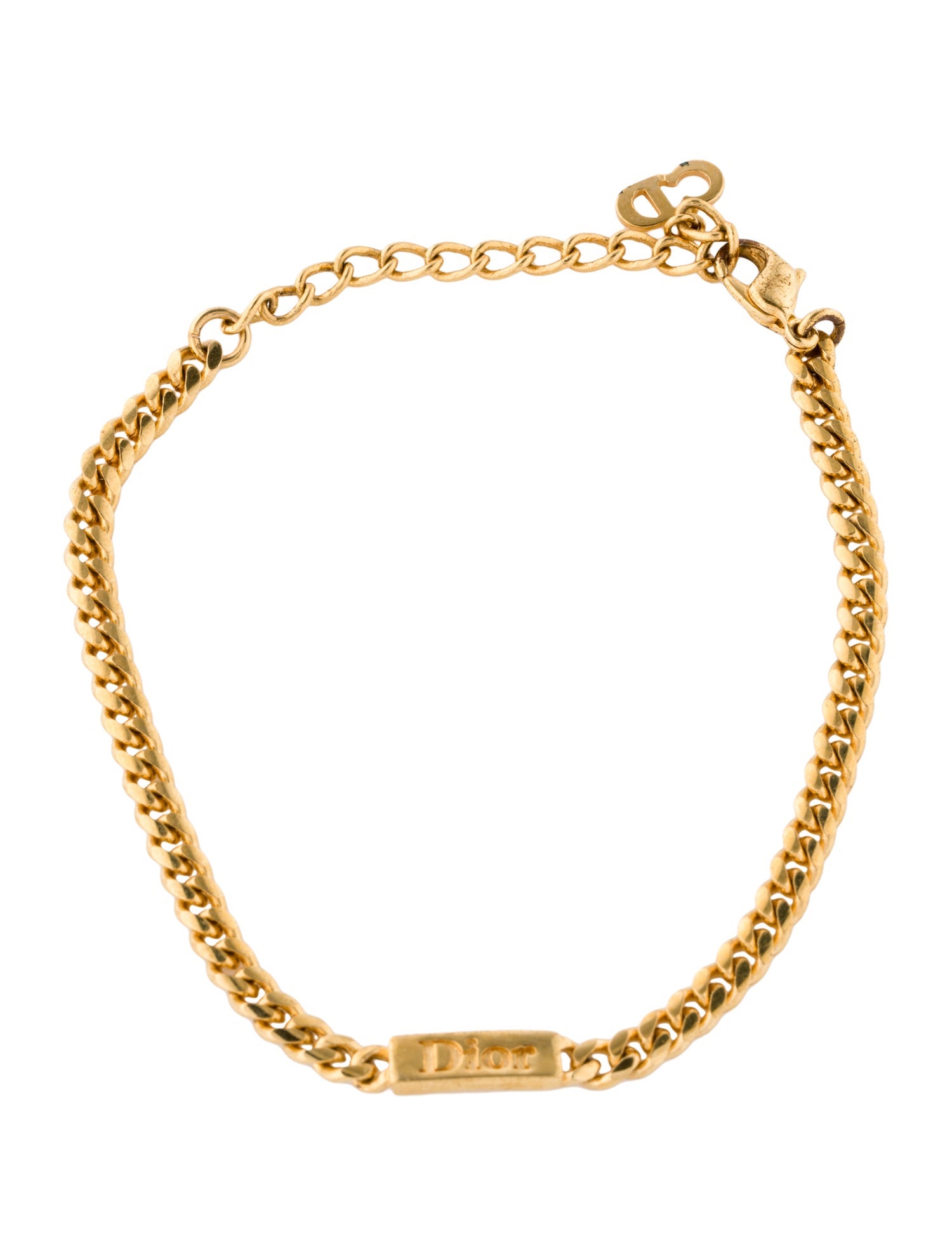 Christian Dior Vintage Logo Chain link Bracelet