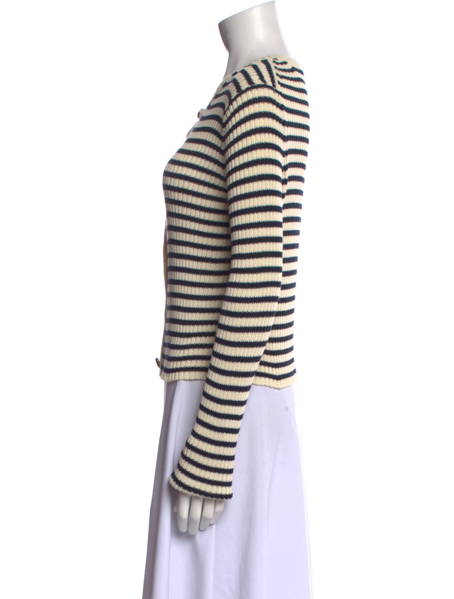 Christian Dior Striped Crew Neck Sweater