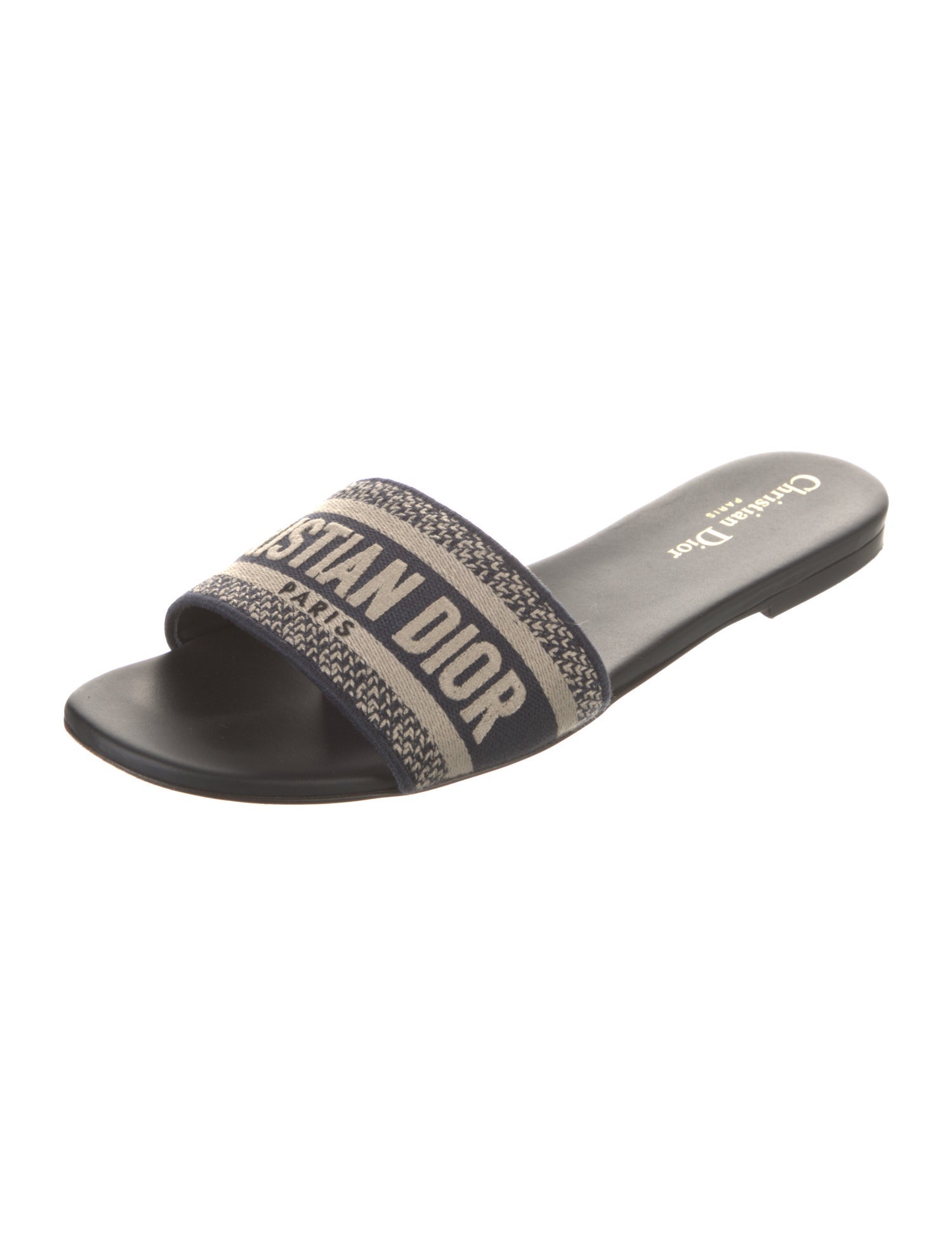 Christian Dior Canvas Printed Slides