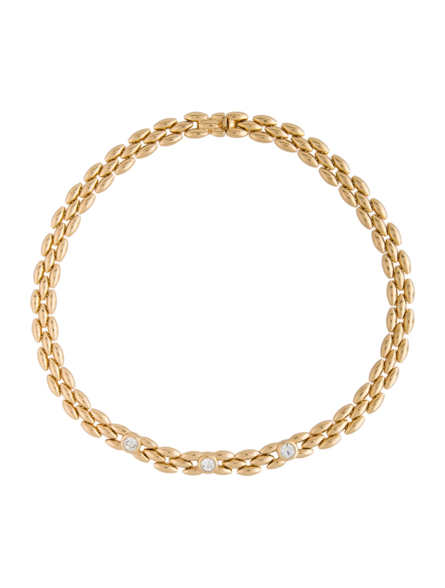 Christian Dior Vintage Crystal Link Necklace