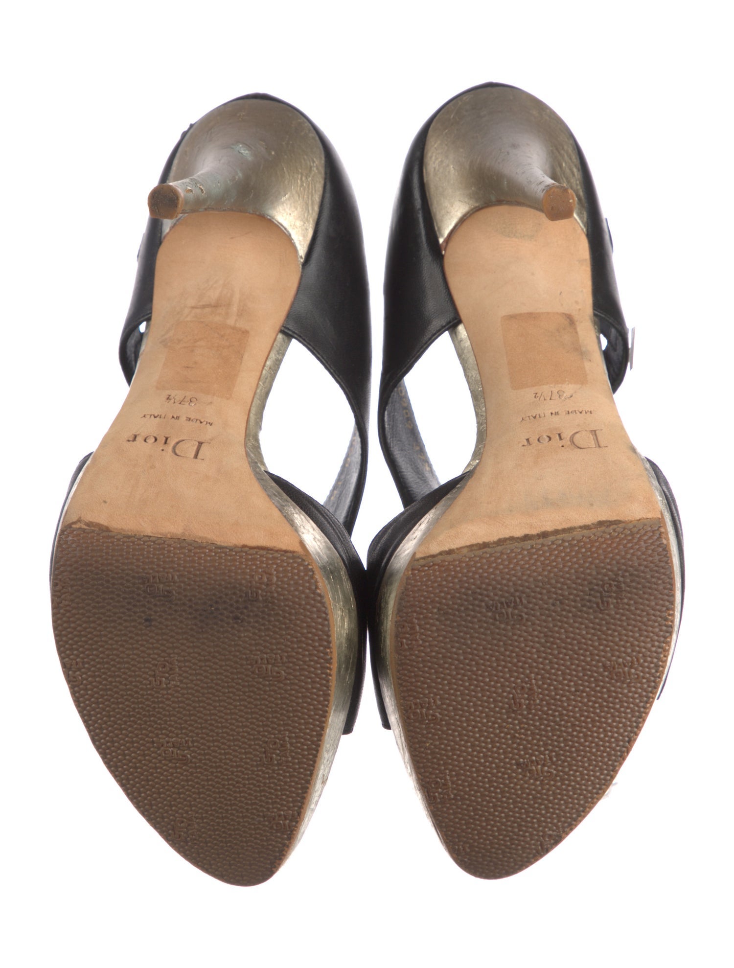 Leather Cutout Accent Slingback Sandals