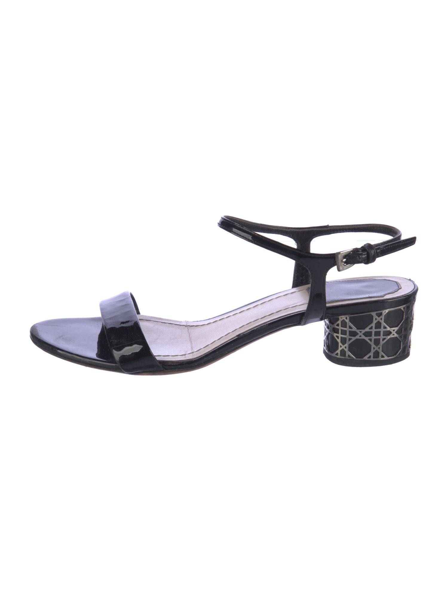 Christian Dior Patent Leather Printed Slingback Pumps