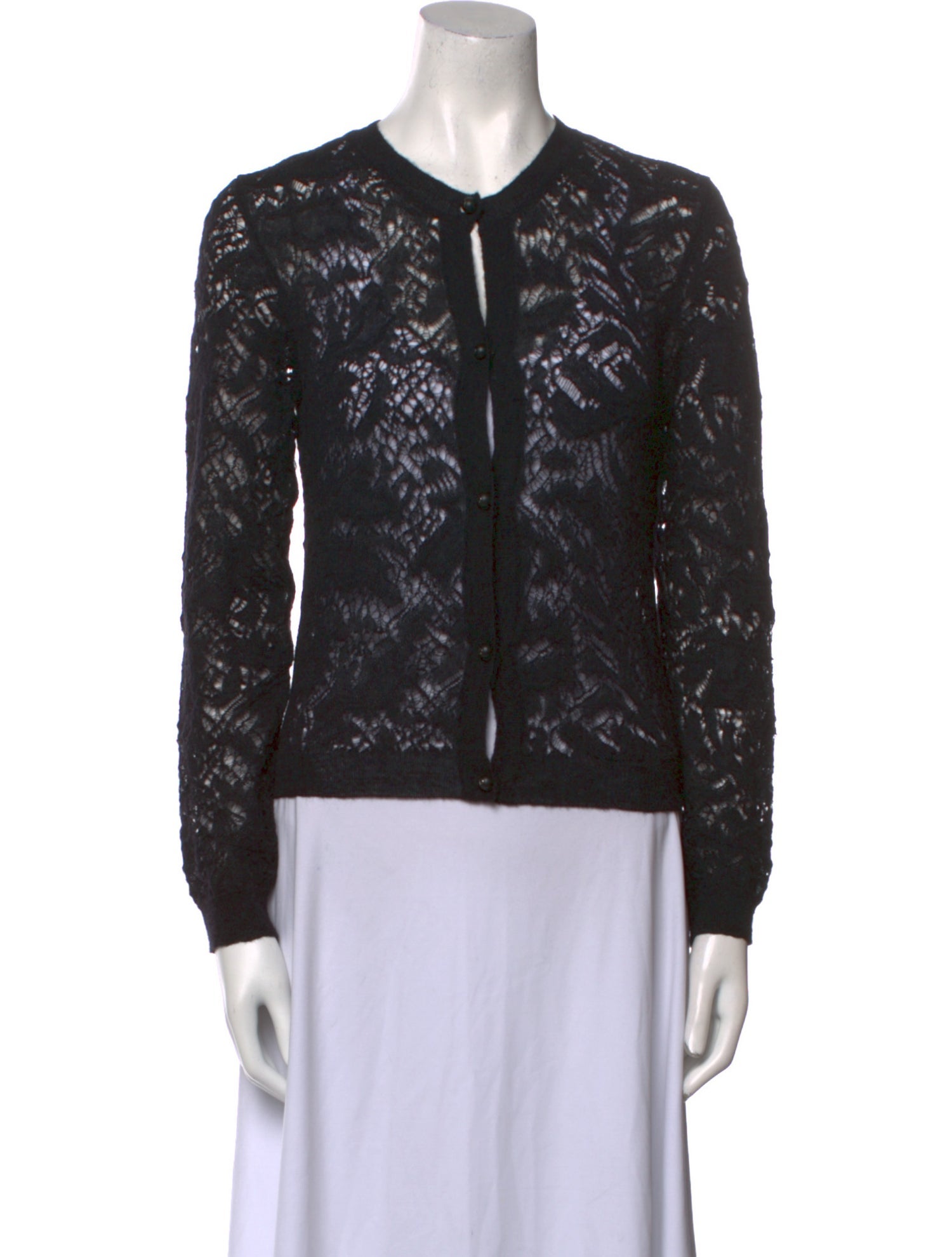 Christian Dior Lace Pattern Crew Neck Sweater