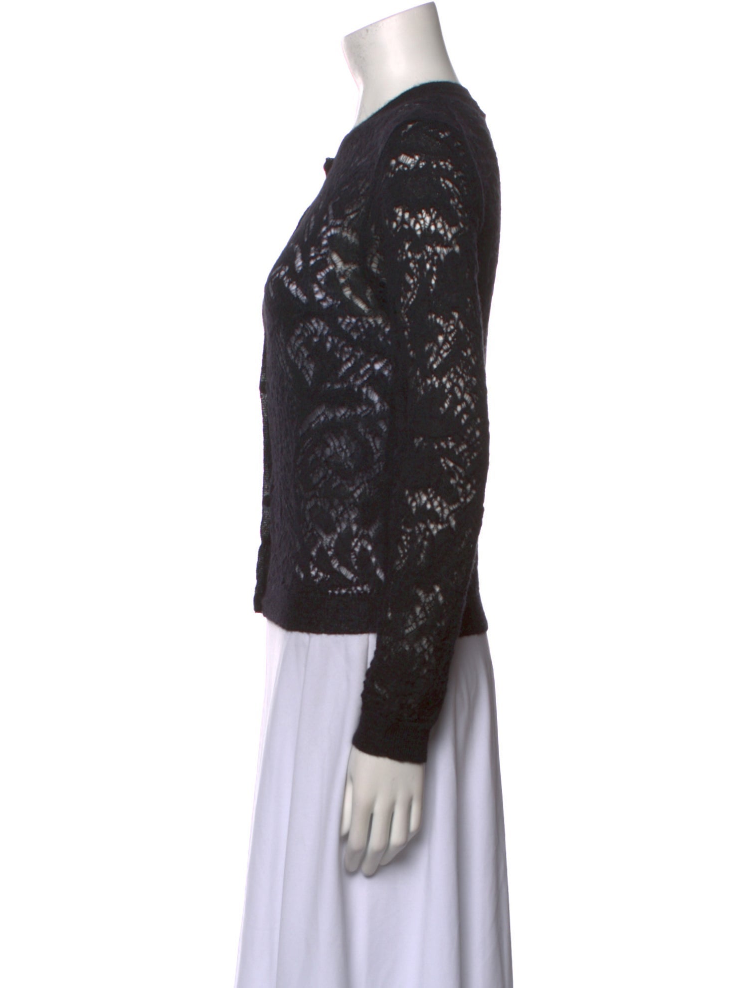 Christian Dior Lace Pattern Crew Neck Sweater