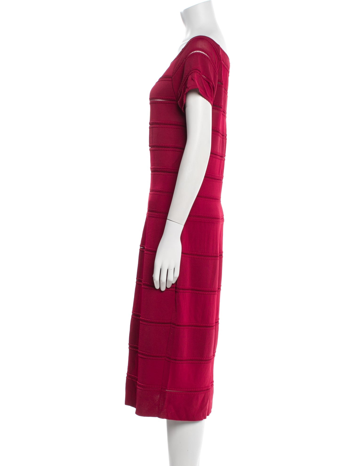 Christian Dior Bateau Neckline Midi Length Dress
