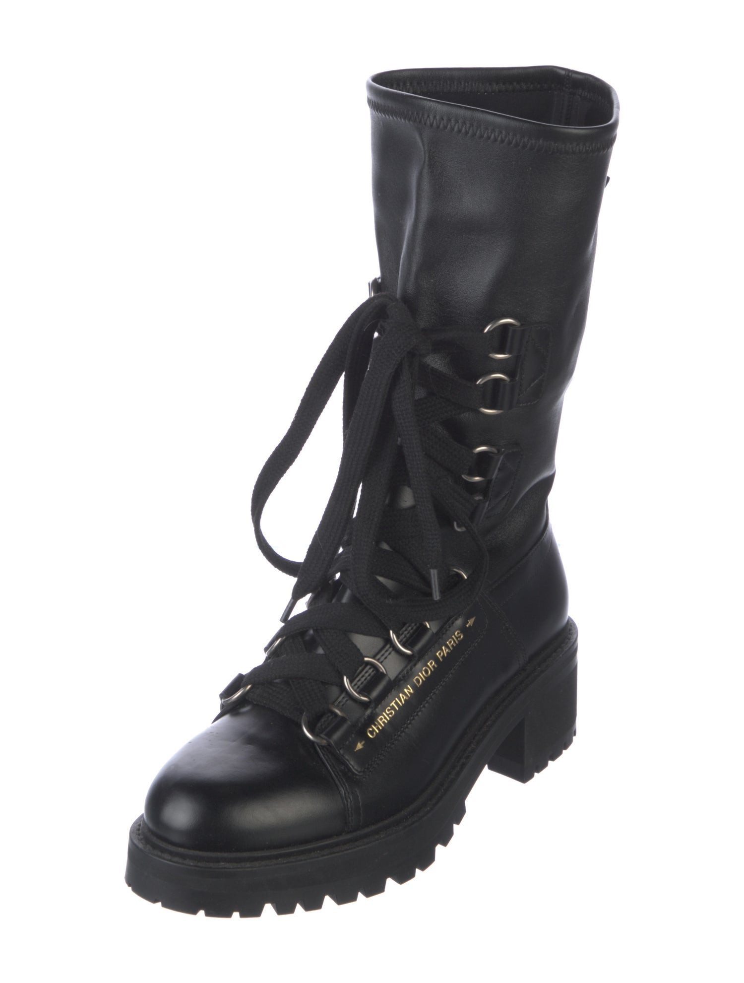 Christian Dior Leather Combat Boots