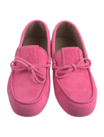 Christian Dior Suede Bow Accents Moccasins