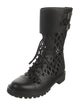 Christian Dior Leather Lasercut Accents Combat Boots