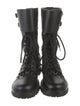 Christian Dior Leather Lasercut Accents Combat Boots