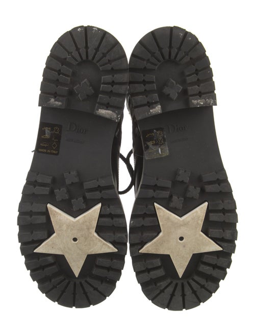 Christian Dior Leather Lasercut Accents Combat Boots
