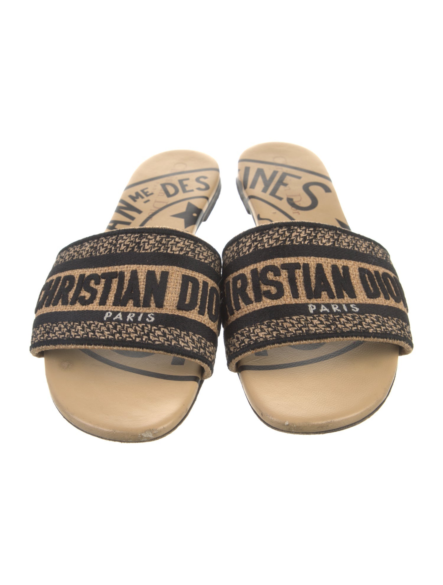 Christian Dior Canvas Printed Slides