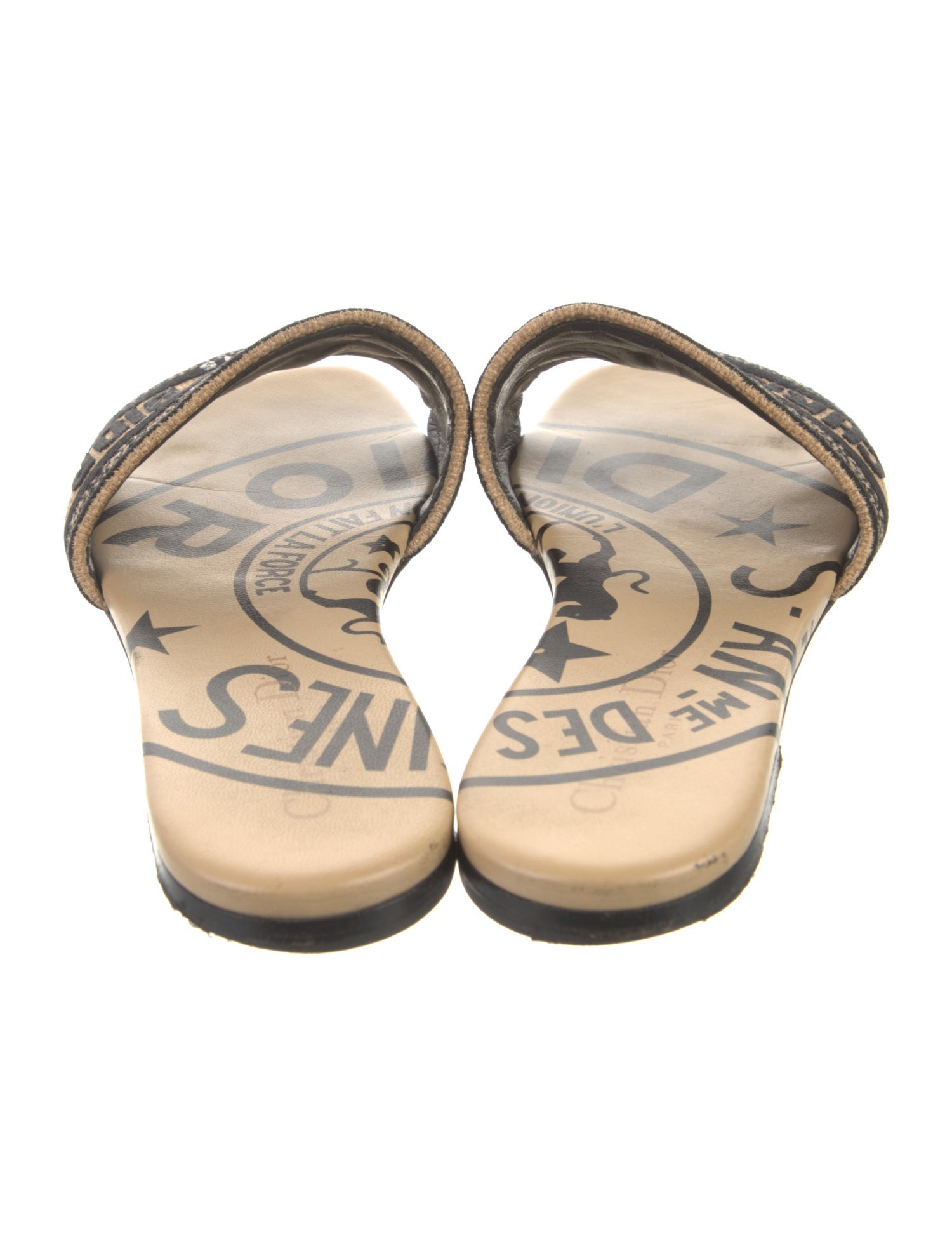 Christian Dior Canvas Printed Slides