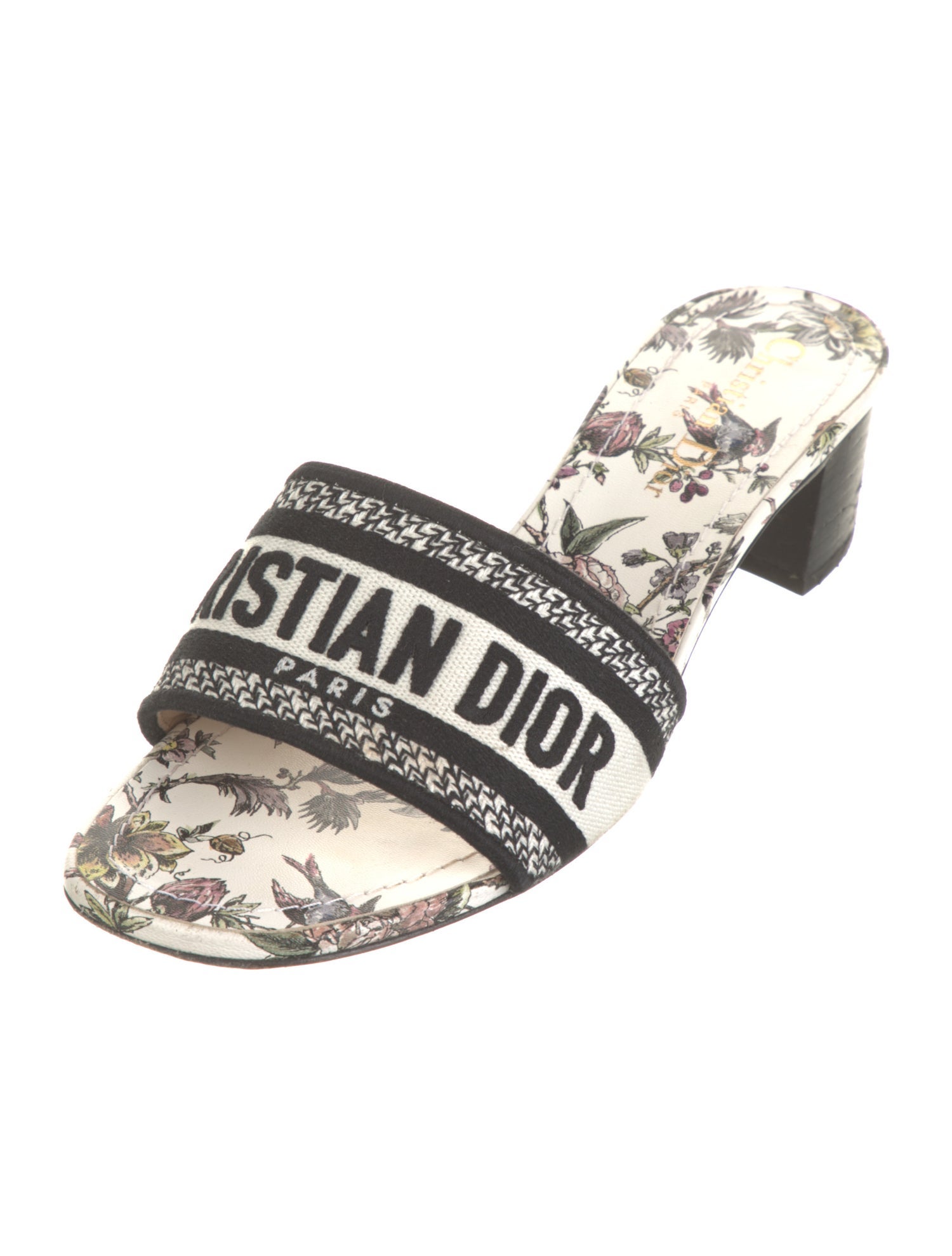 Christian Dior Canvas Printed Slides