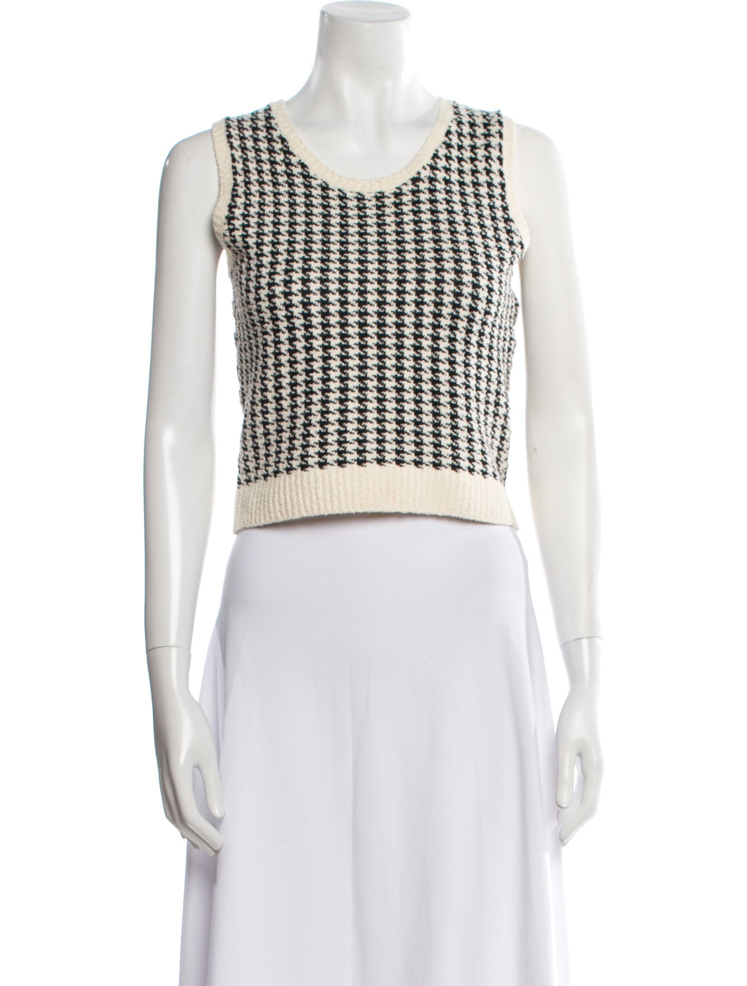 Christian Dior Striped Scoop Neck Crop Top