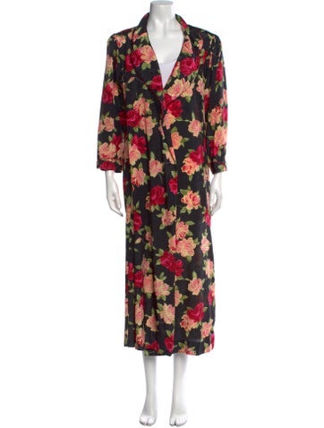 Christian Dior Loungewear Vintage Floral Print Robe Petite
