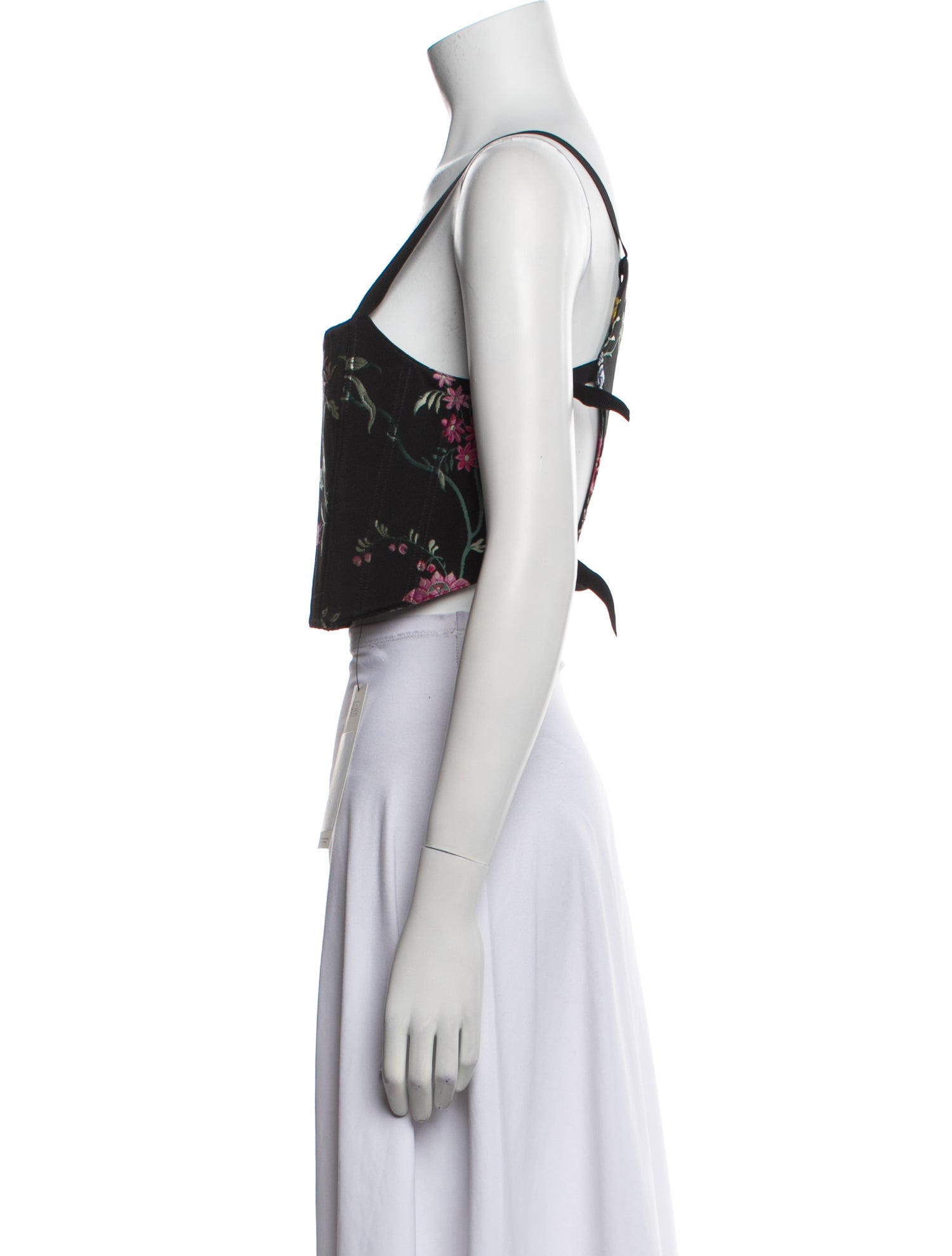 Christian Dior Floral Print Square Neckline Crop Top w/ Tags