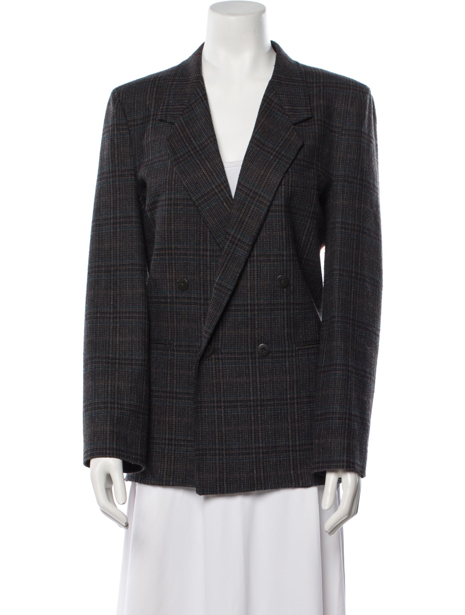 Christian Dior Wool Plaid Print Blazer