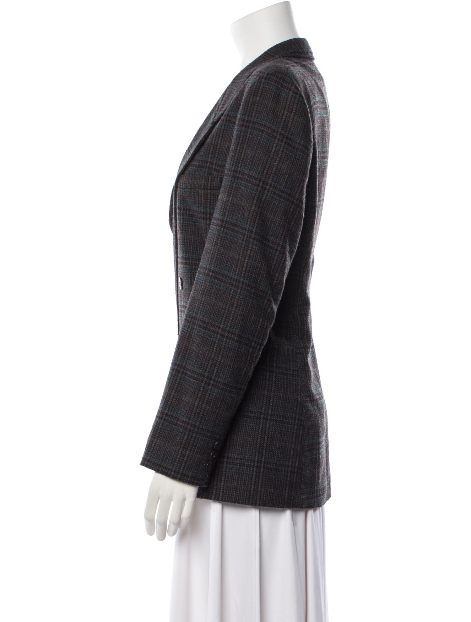 Christian Dior Wool Plaid Print Blazer