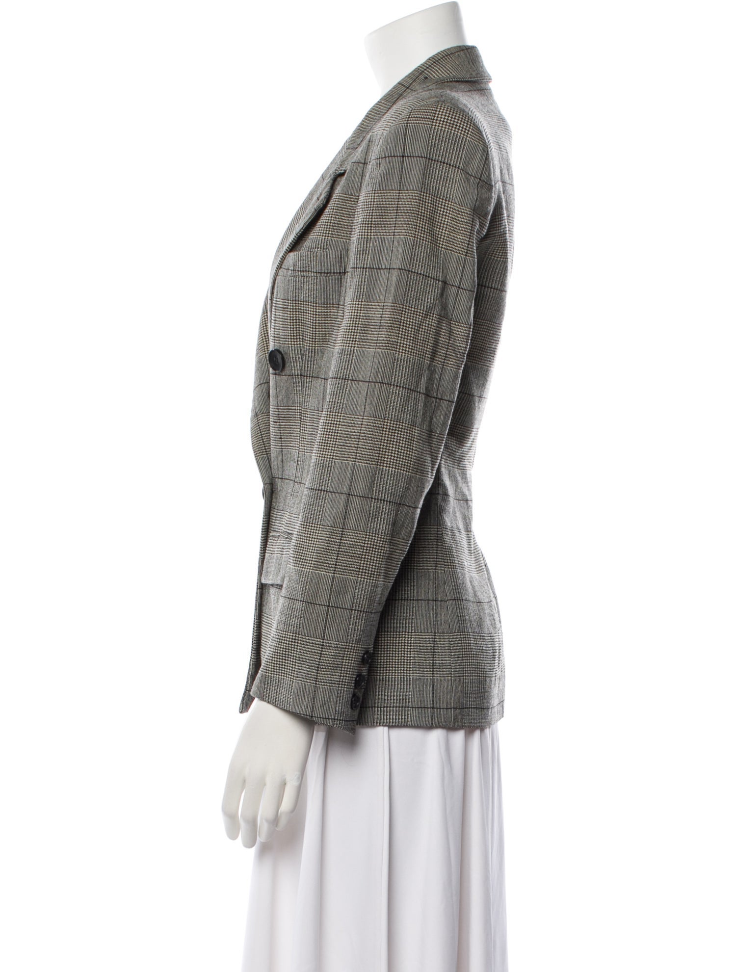 Christian Dior Wool Plaid Print Blazer