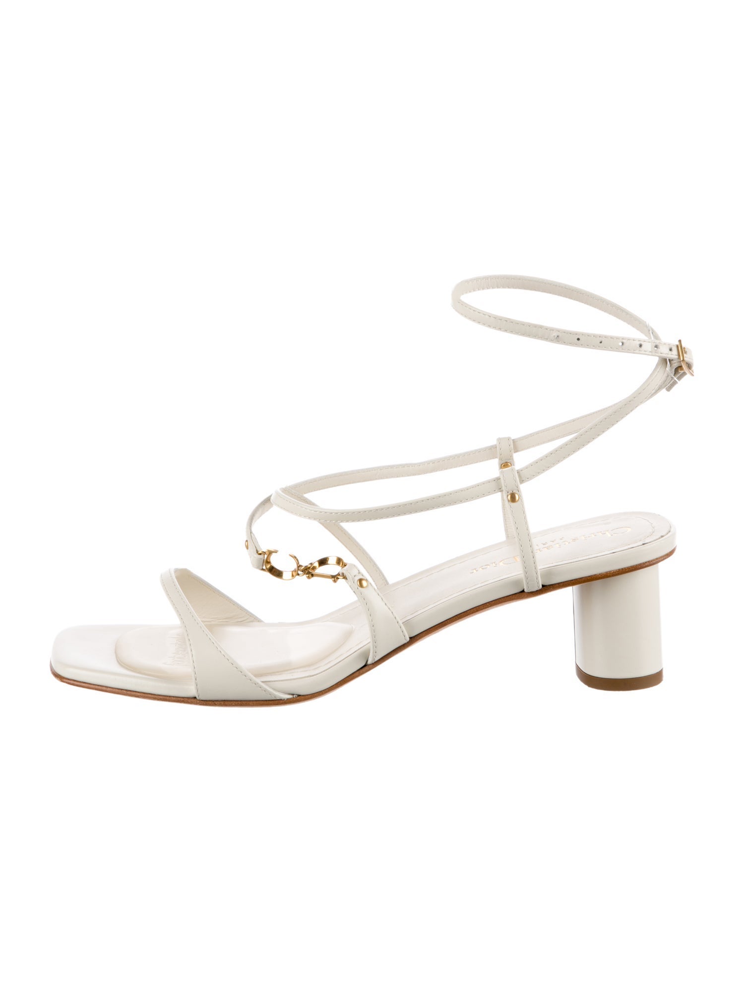 Christian Dior Leather Cutout Accent Sandals