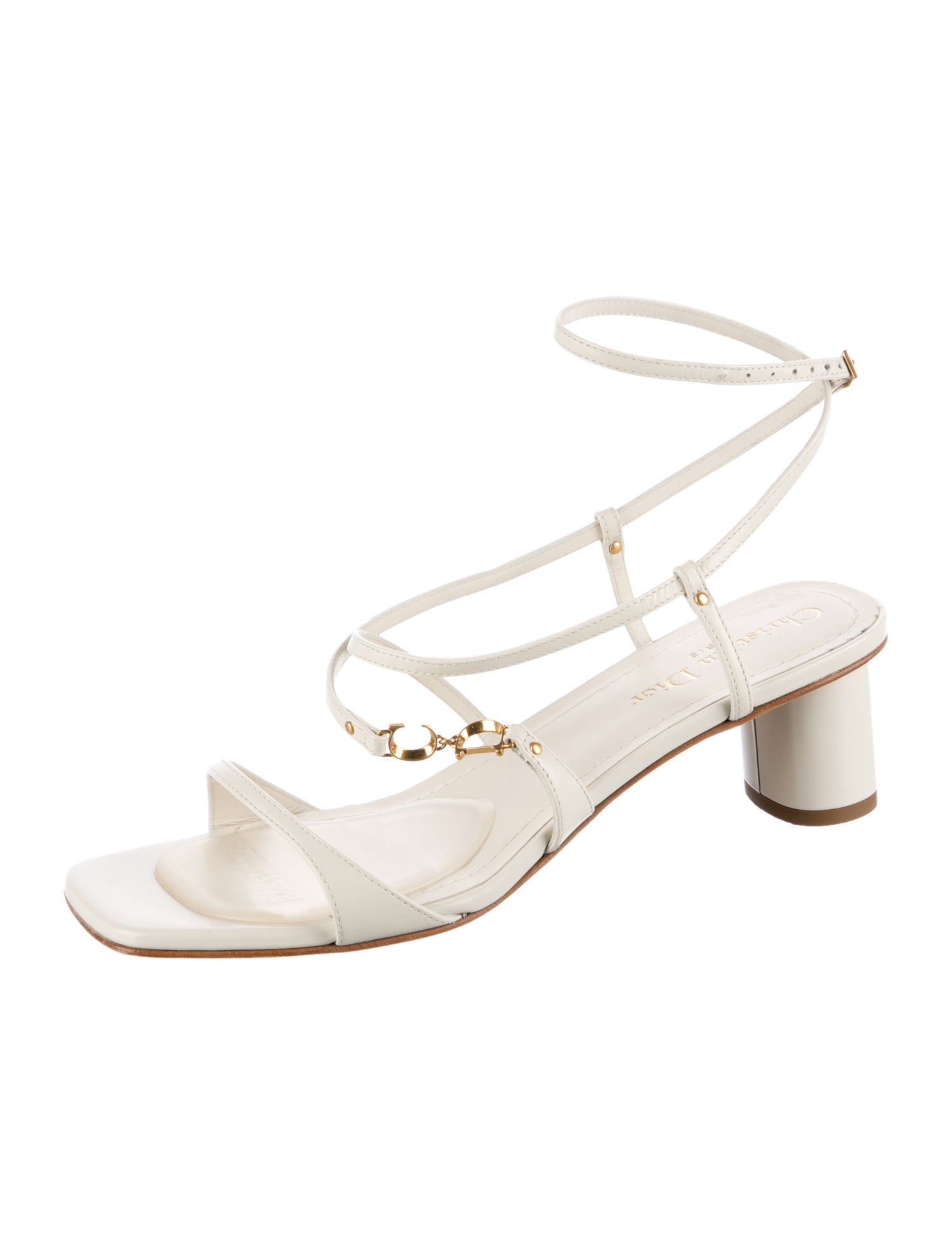 Christian Dior Leather Cutout Accent Sandals