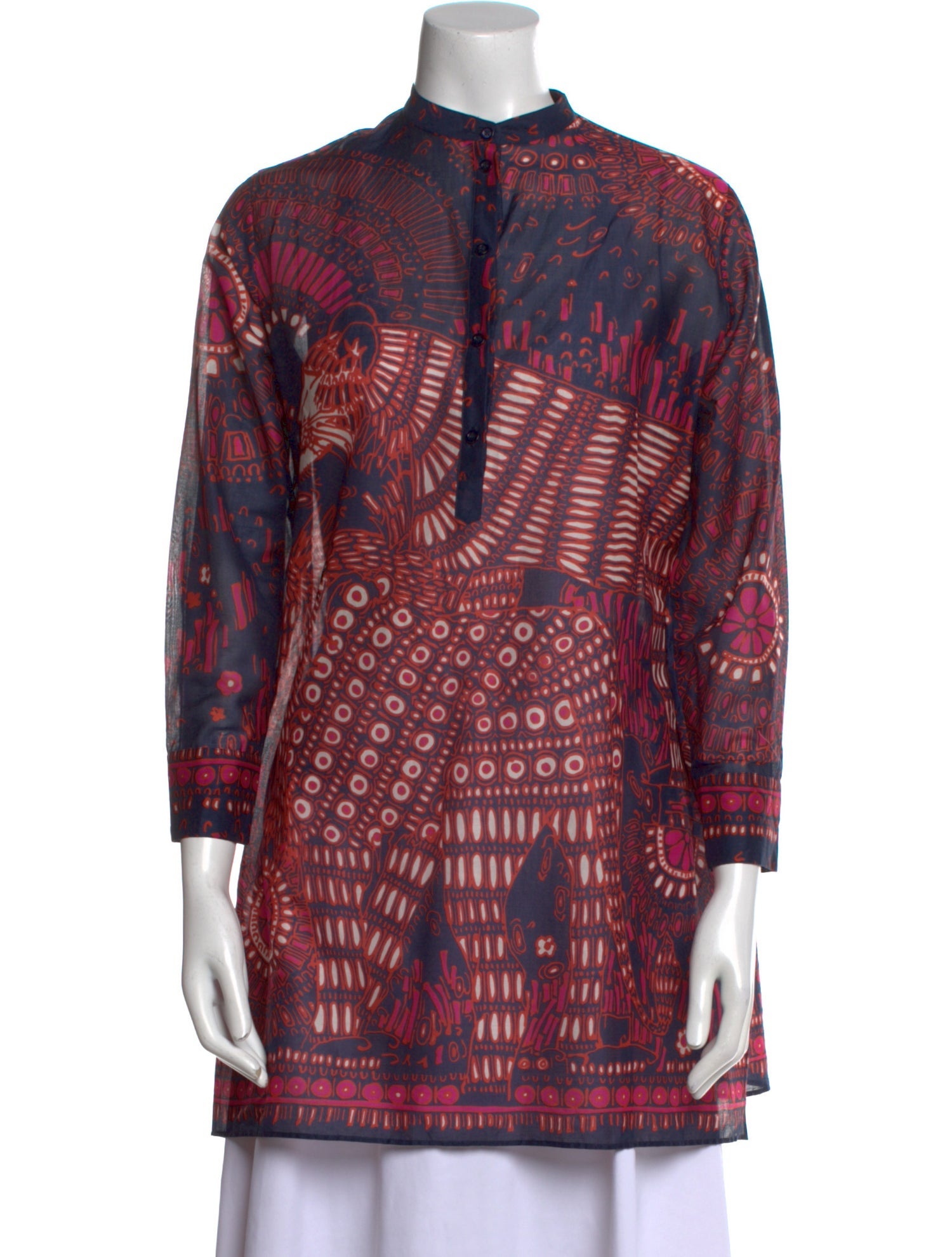 Christian Dior Printed Mock Neck Tunic