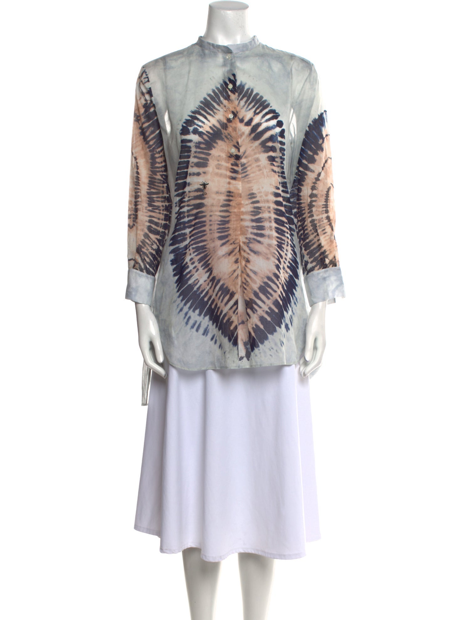 Christian Dior Tie-Dye Print Mock Neck Tunic