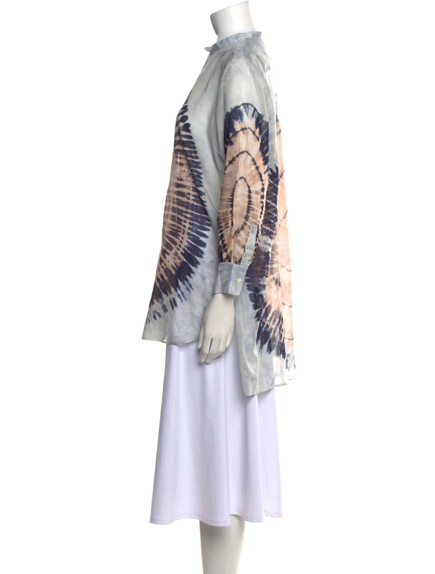 Christian Dior Tie-Dye Print Mock Neck Tunic