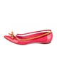 Christian Dior Patent Leather Bow Accents Ballet Flats
