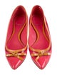 Christian Dior Patent Leather Bow Accents Ballet Flats