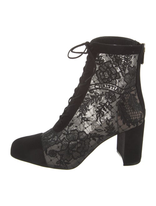Christian Dior Lace Lace Pattern Lace-Up Boots