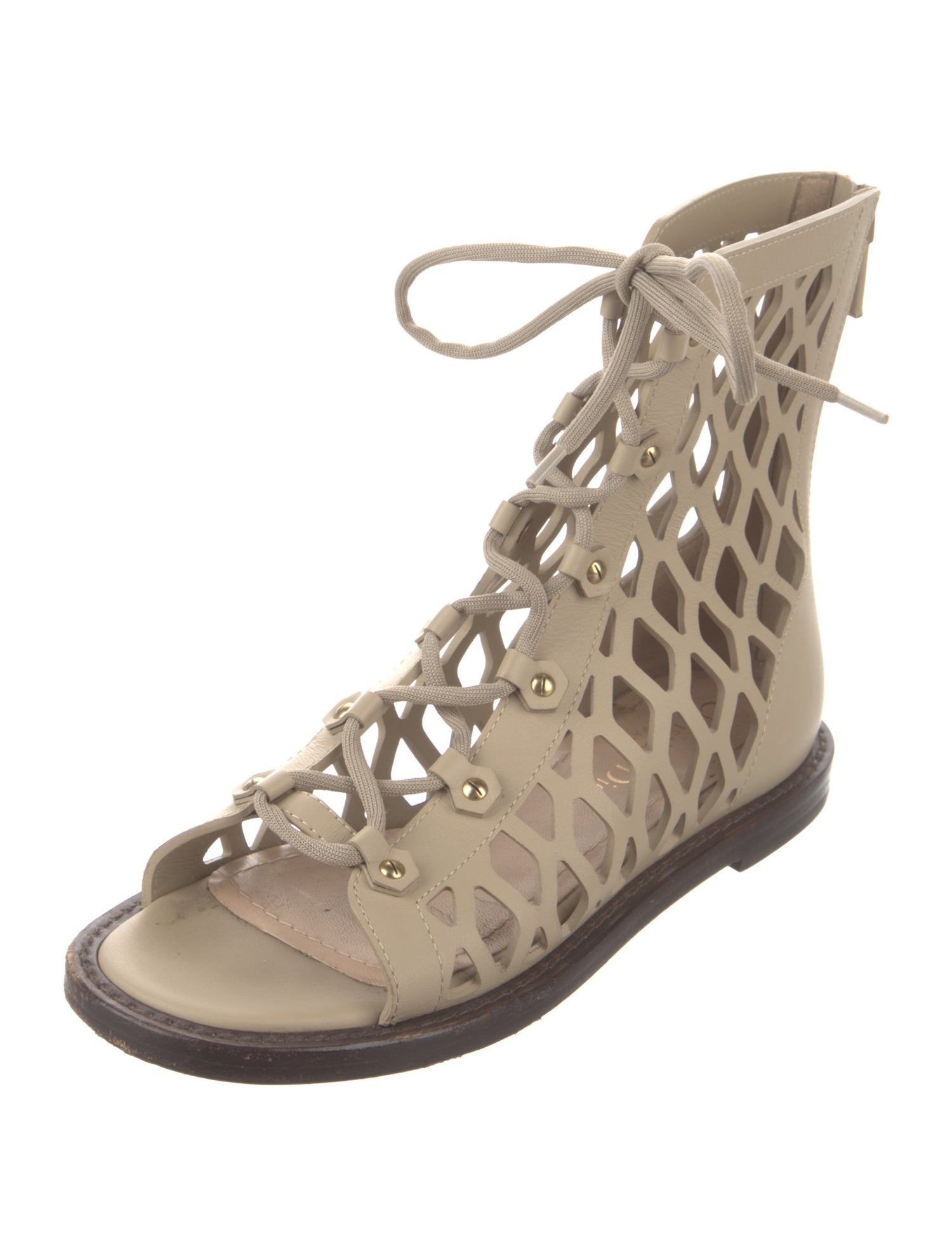 Christian Dior Leather Lasercut Accents Flats