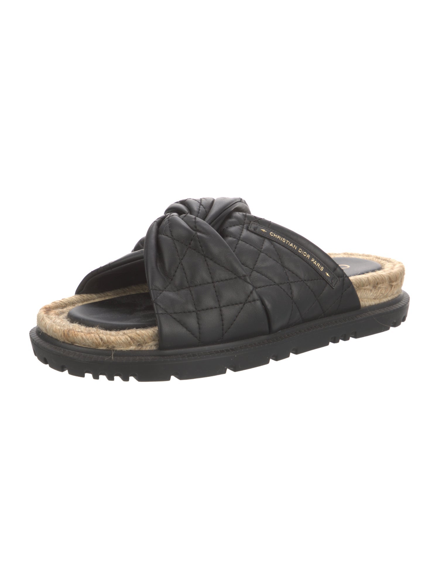 Christian Dior Cannage Pattern Leather Slides