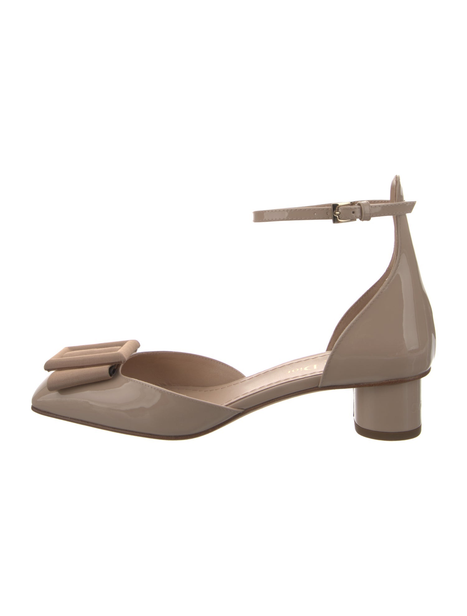 Christian Dior Patent Leather Bow Accents D'Orsay Pumps