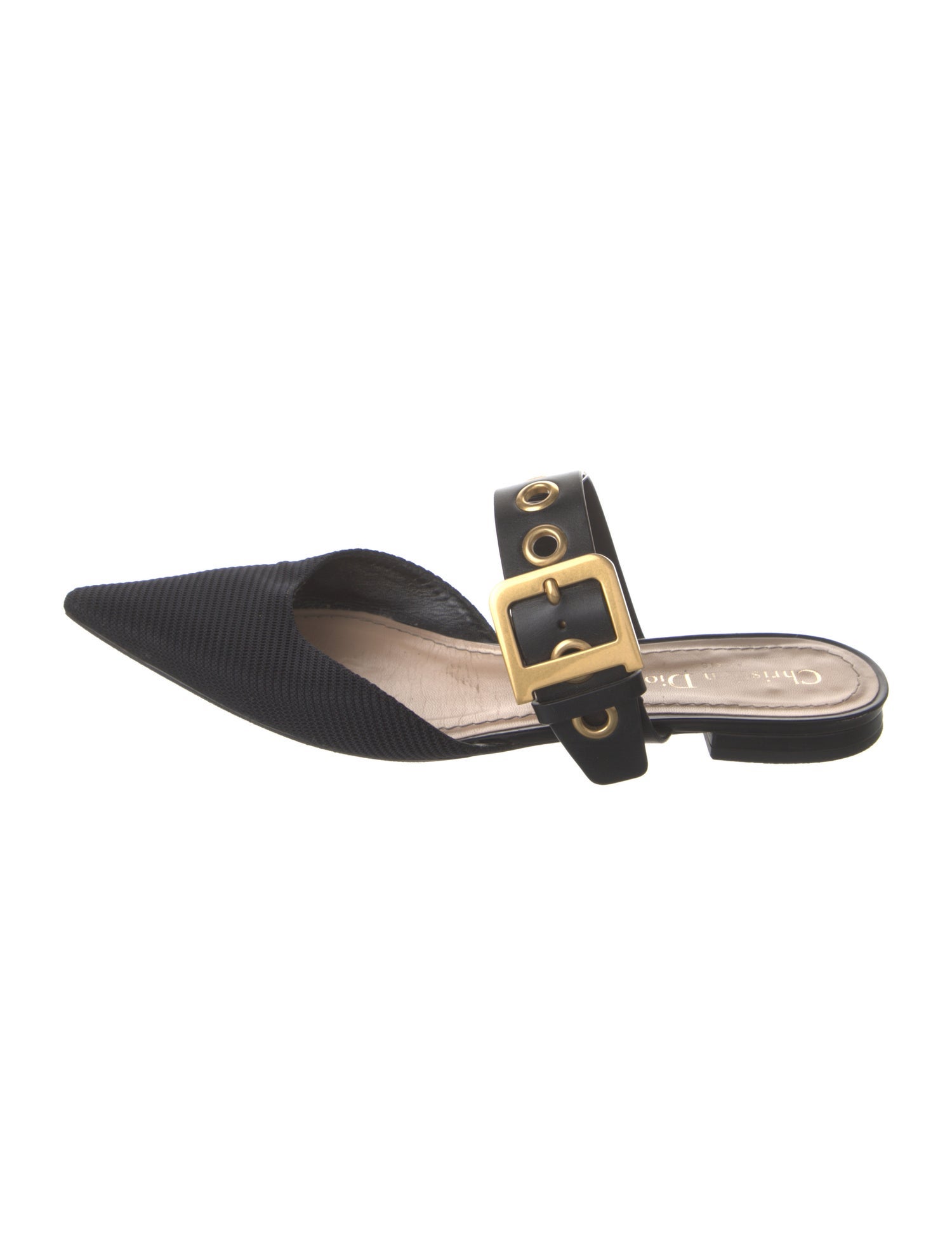 Christian Dior Leather Trim Embellishment Mules