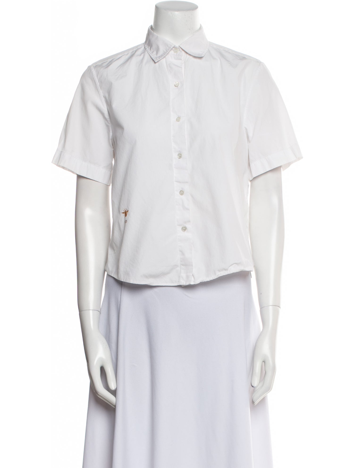 Christian Dior Short Sleeve Button-Up Top