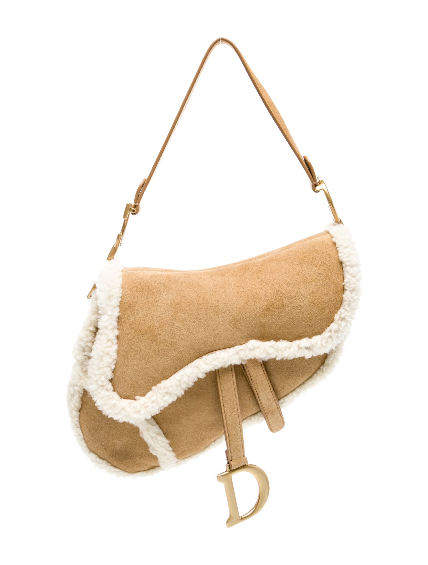 Christian Dior Shearling Saddle Medium