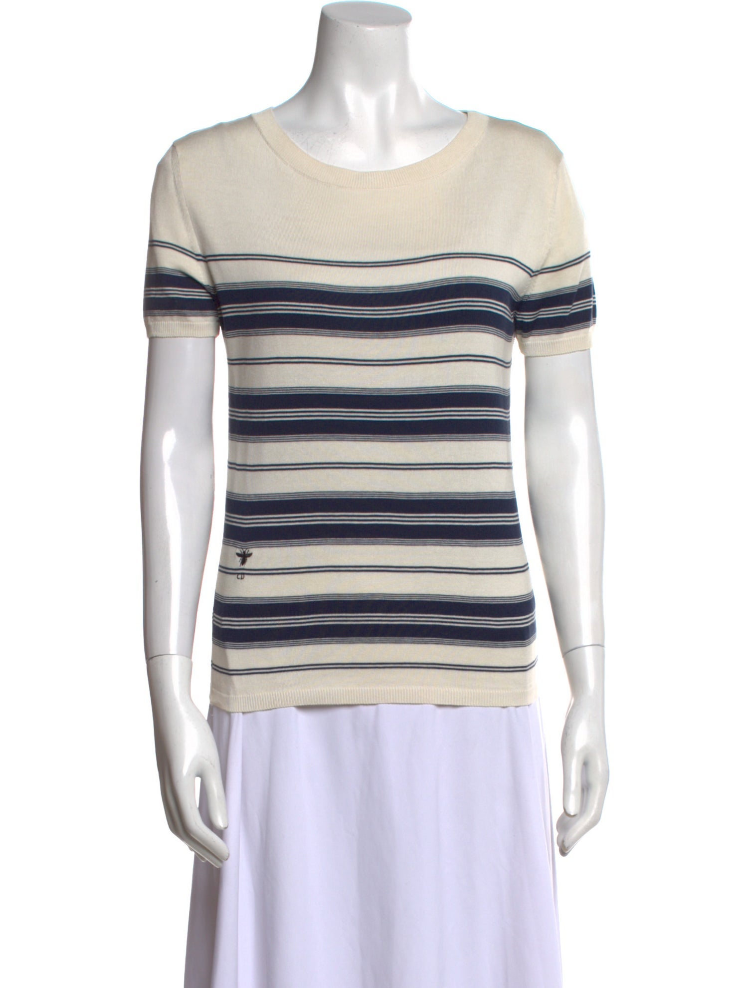 Christian Dior Striped Bateau Neckline T-Shirt
