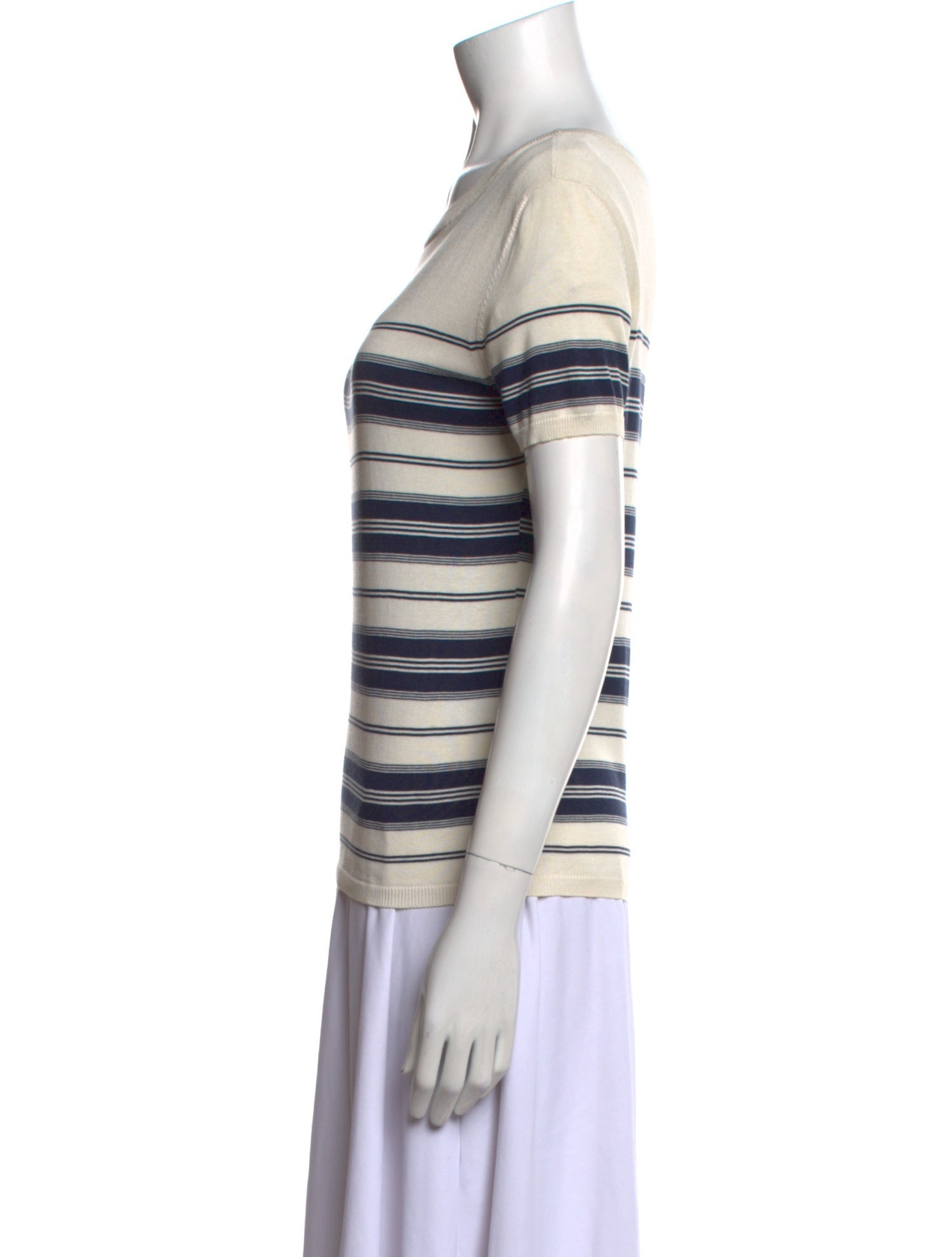 Christian Dior Striped Bateau Neckline T-Shirt