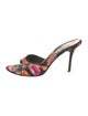Christian Dior Printed Leather Trim Embellishment Mules