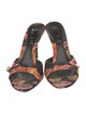 Christian Dior Printed Leather Trim Embellishment Mules