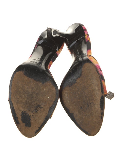 Christian Dior Printed Leather Trim Embellishment Mules