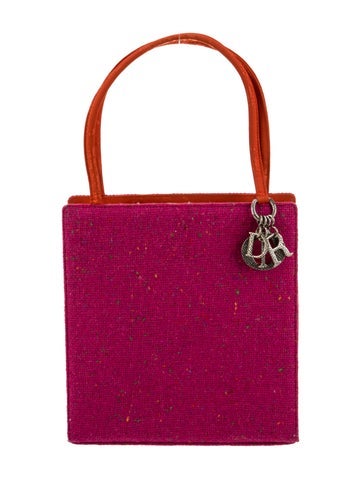 Christian Dior Handle Bags Tweed Top Bag Vintage